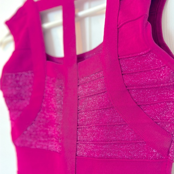 HOT PINK WOW COUTURE GLITTER BODYCON/BANDAGE DRESS SIZE SMALL - Picture 4 of 4